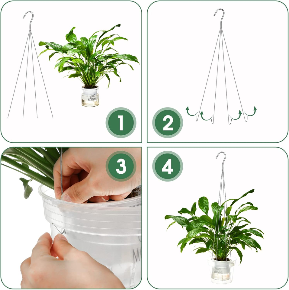 10 Pack 24 Inches Strong Wire Plant Hangers for Hanging Baskets 4