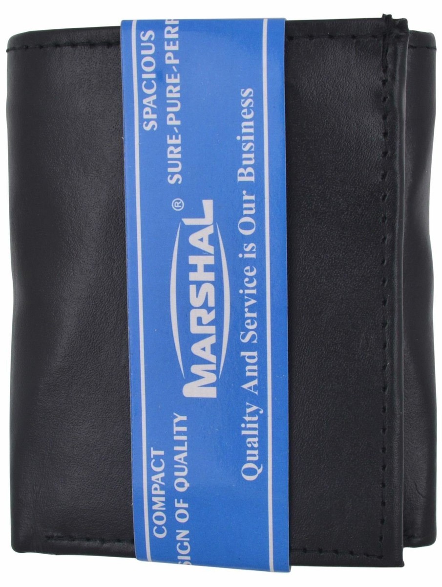 100% Genuine Leather Tri-fold Mens Wallet BK #1355CF