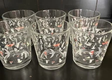 Charley Harper Fishs Eddy Bird Migration 12oz Libbey Glasses - Set of 6 4” Tall