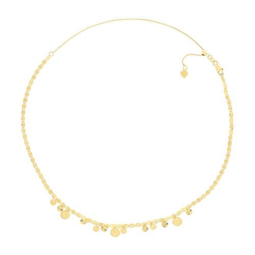 Multi Disc Dangle Charm Choker Necklace 