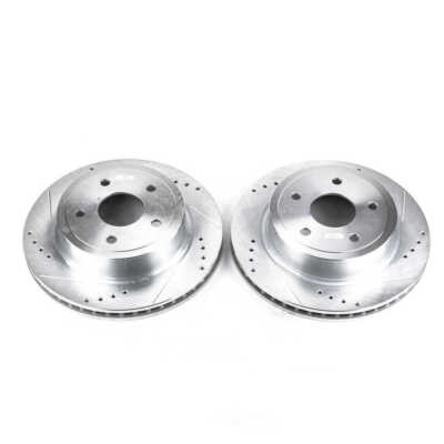 Disc Brake Rotor Set-Rear Drilled, Slotted and Zinc Plated Brake Rotor Pair