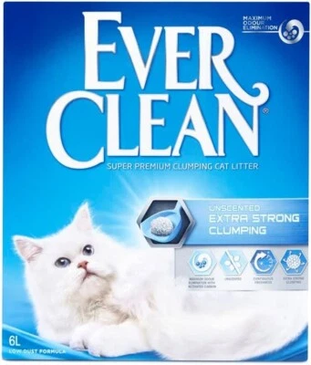 Ever Clean Extra Strong Clumping Unscented Cat Litter, 6 Litre