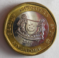 2014 SINGAPORE DOLLAR - Excellent Coin - FREE SHIP - Bin #366