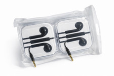 2x New Wired Earphones with Mic 3.5mm In-Ear Headphones Black