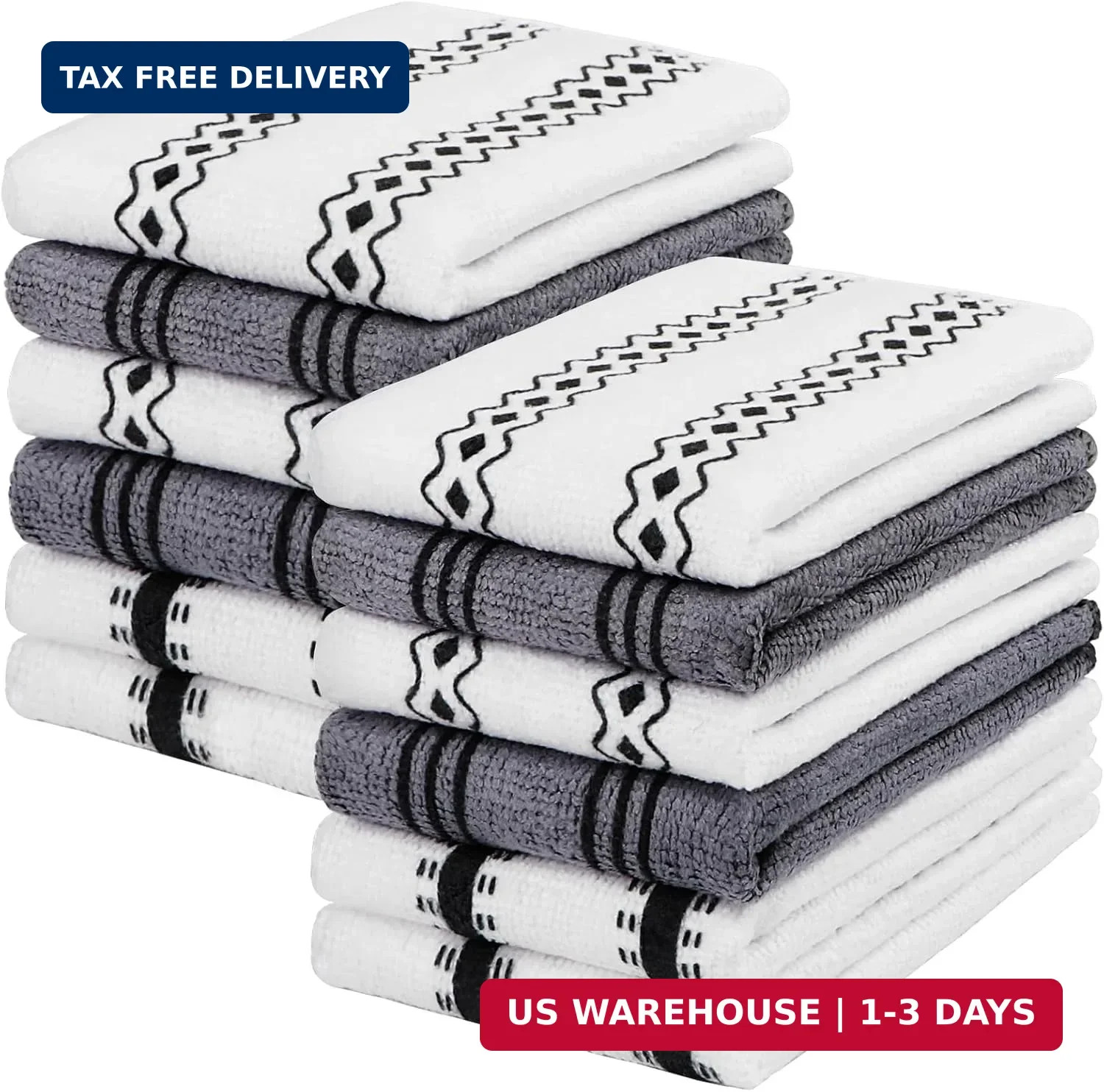 HOMEXCEL Microfiber Cleaning Cloth, Kitchen Towels 12 Pack, Lint Free, Scratch-F