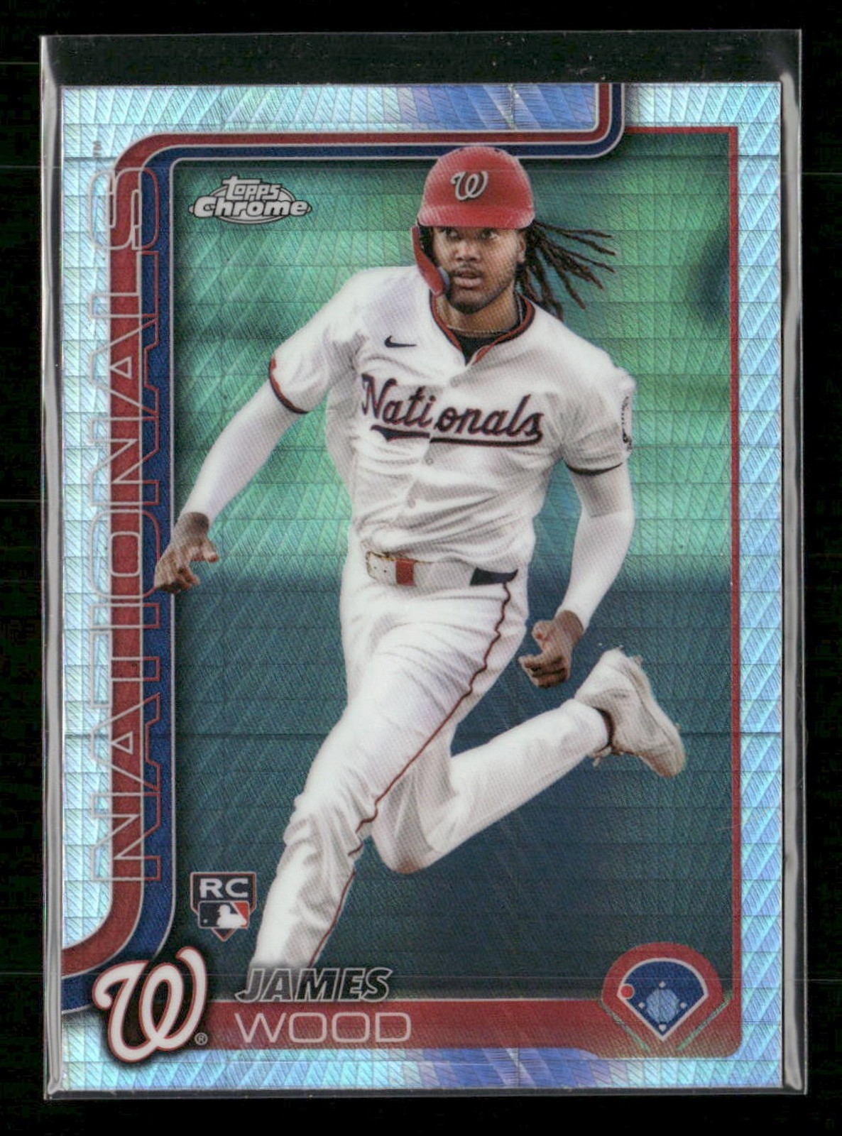2025 Topps Chrome James Wood #132 Prism Refractor RC Nationals