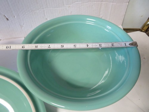 Vintage 80s Fiesta Ware Covered 9”Dish with Lid Sea Mist Teal Green. USA - Afbeelding 3 van 7