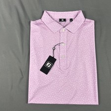 FootJoy Golf Shirt Polo Bird Print Large Orchid Ice Water Polyester NWT MSRP 85