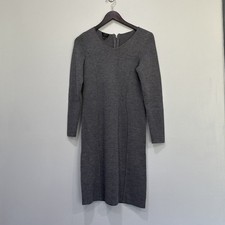 Talbots Petites Sweater Dress Womens Size P GRAY Merino Wool Minimalist Work