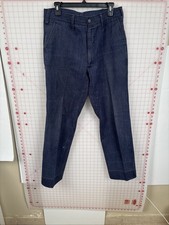Vintage 70s 80s Lee Riders Pants Navy Blue Made In Usa Denim Utility Pocket