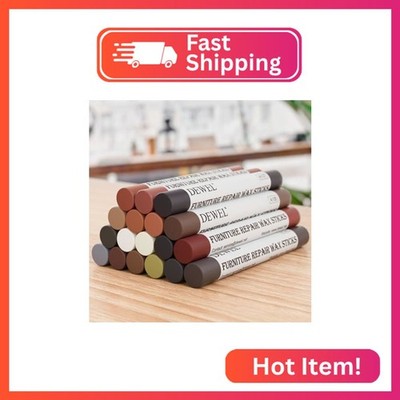 DEWEL Wood Filler Sticks, 18 Colors Wood Wax Crayons for Scratches, Wood Floor R