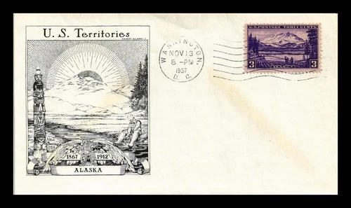 US COVER ALASKA TERRITORY FIRST DAY ISSUE SCOTT 800 HISTORIC ARTS CACHET