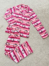 NWT Hello Kitty Y2K Womens Pajamas Cozy plush fleece by Sanrio  Pink/White Sz M