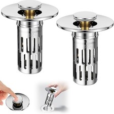 3 in 1 Sink Drain Strainer with Hair Catcher,8PCS Stainless Steel Popup Sink