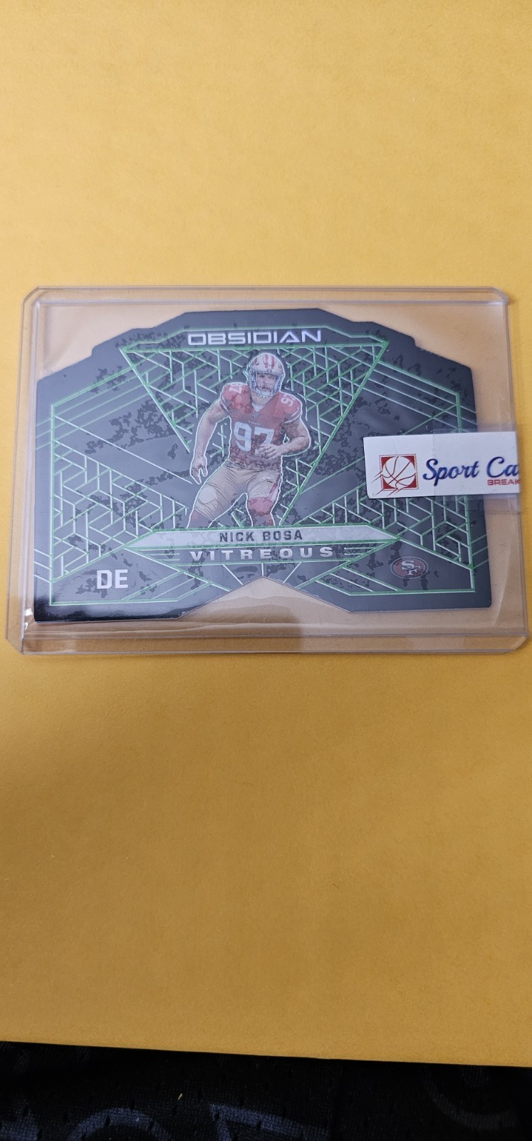 Nick Bosa Panini Obsidian Vitreous #V21 Green Electric Etch