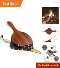 Elegant 17"x7.5" Wooden Fireplace Bellows - Rustic Air Blower with Nozzle