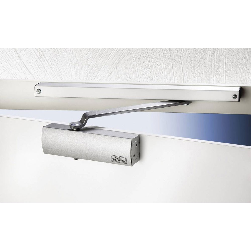 Burg Wächter Door Closer Silver with Slide Rail S