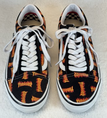 New Vans Old Skool Thrasher Flame Pop Cush Sole Size 7.0 Skate Shoes