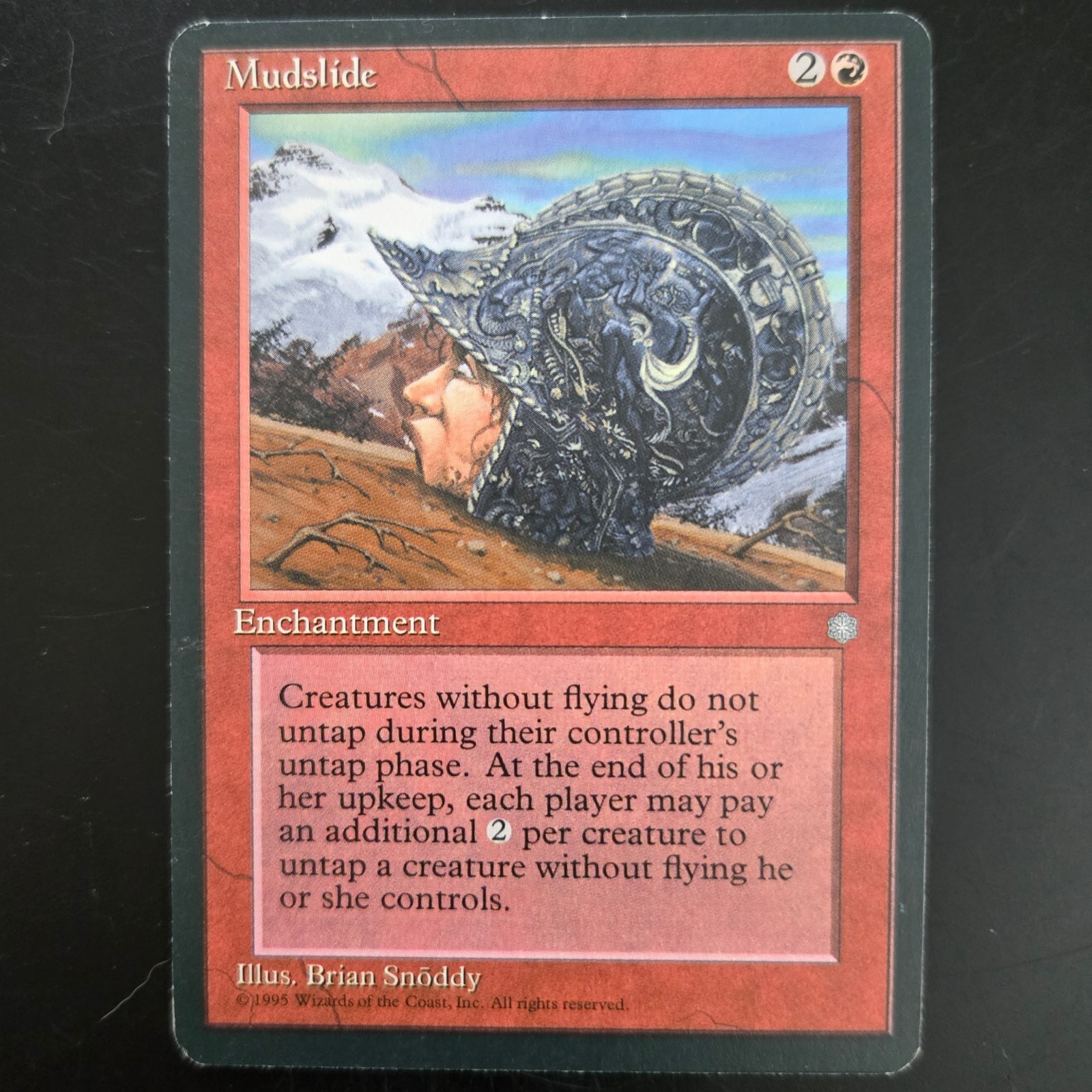 MTG Mudslide Ice Age ICE Rare Red Enchantment Stop Non Flying Creatures Magic LP