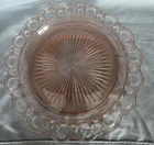 Vintage Pink Glass Open Lace Depression Glass Plate