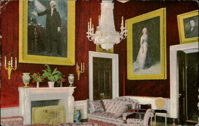 Postcard: RED ROOM, WHITE HOUSE, WASH- INGTON