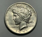 1921 PEACE DOLLAR BU DETAIL