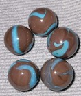 LOT Vacor Werewolf Marble  5/8"  Mega Marbles Turquoise Swirls Collectible  — photo 2