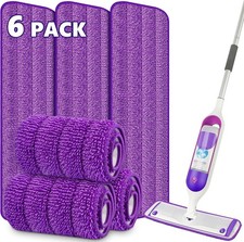 6 Pack Reusable Mop Pads for Swiffer PowerMop, Power Mop Pads 15'' Microfiber Re