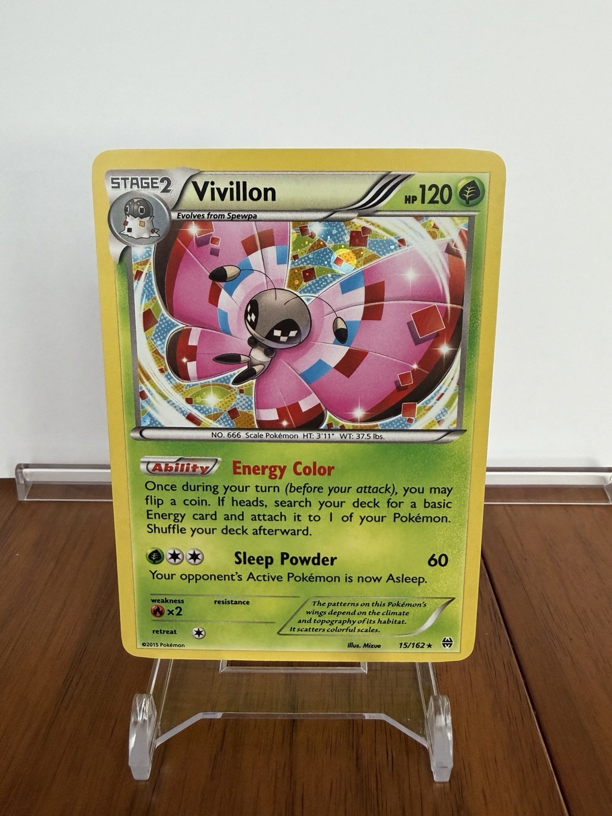 Vivillon 15/162 BREAKthrough Holo Rare Pokemon LP