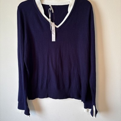 Vila Milano Knit Top Size Large ￼Ruffle Neck Cuff Detail Quiet Luxury