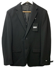 DKNY Men's Modern Fit High Performance Suit Separates Size 38R Long Sleeve Black
