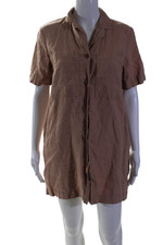 Everlane Women's Short Sleeves Button Down Mini Shirt Dress Pink Size XXS