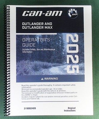 2025 Can-Am Outlander PRO MAX HD7 4X4 Owner's Manual: 414 Pages & Clear Covers