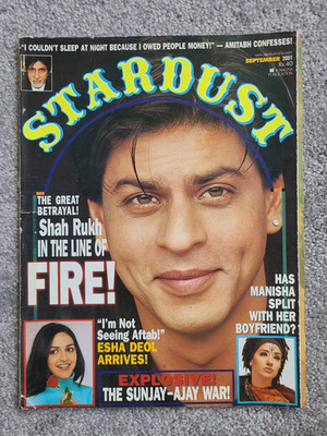Stardust Sep 2001 Magazine - Shahrukh Manisha Sanjay Ajay Esha Deol