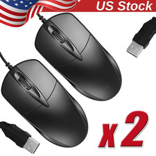 USB 2.0 Optical Wired Scroll Wheel Mouse PC Laptop Notebook Desktop Black Mice