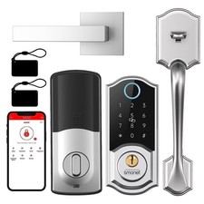 Smart Front Door Lock Set: SMONET Keyless Entry Door Lock with Handle, Front ...