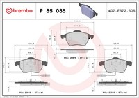 Vorderachse Brembo P 85 085X Bremsbelagsatz, Scheibenbremse FüR ,Audi,Audi (Faw)