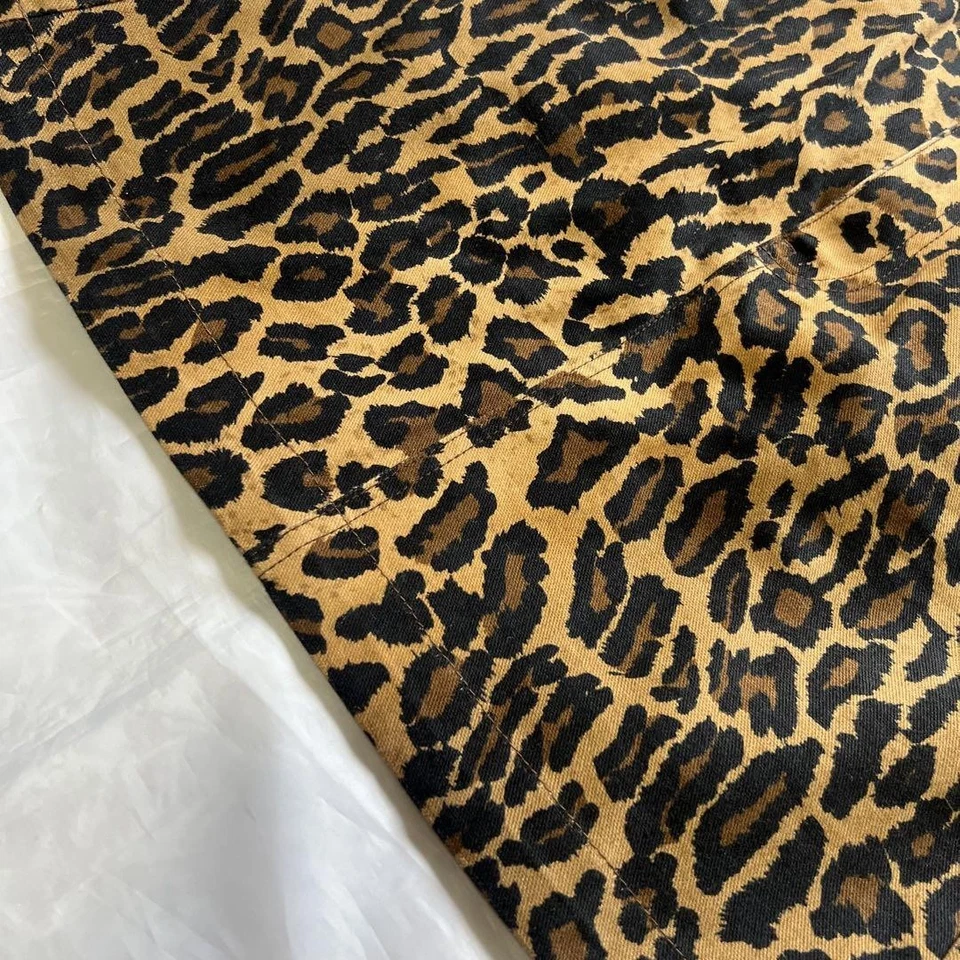 MIU MIU Skirt Leopard Print Denim Size S Knee Length Brown - Image 3 of 4