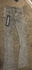 Valabasas Men's Jeans Size 30 Gray Rare Stacked Distressed Denim Jeans NWT