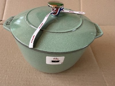 STAUB ENAMELED CAST IRON DEMI FRENCH OVEN 3 1/4-Qt. SAGE PLUS PARING NIFE $26.95
