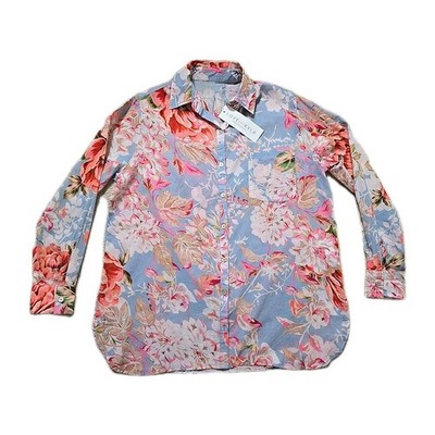 Love Kyla Seo Ana Shirt Top Caite Karyn Light Weight Floral Small Pink Blue NWT