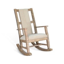 Sunny Designs Marina Mahogany Rocking Chair with Cushion Seat & Back in Beige