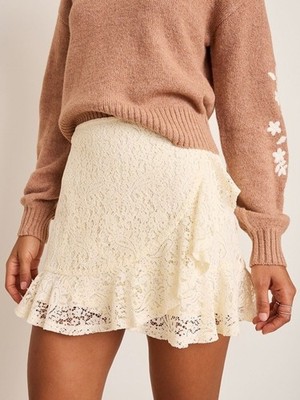 Francesca's| Lace Wrap Mini Skirt | M