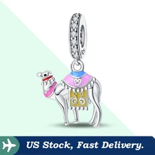 KUNSIR 925 Sterling Silver Camel Charm For Bracelet or Necklace Pendant DIY Gift