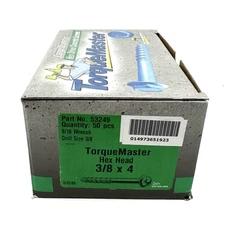 3/8" x 4" Blue Coated Hex Washer Head TorqueMaster Concrete Screws (50 pcs.)