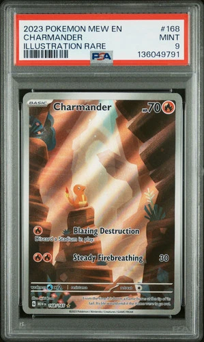 2023 Pokemon Mew En-151 Illustration Rare Charmander #168 PSA 9