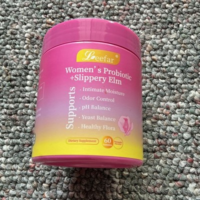 Leefar Women s Probiotic + Slippery Elm Pineapple Gummies 60 Vegan 400mg