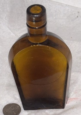 RARE STYLE WHISKEY FLASK AND  In Great Condition  SF 1880s Glassmakers