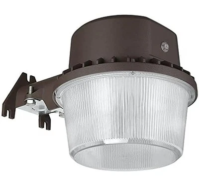 TORCHSTAR LED Barn Light, Dusk to Dawn Area Light bronze finish clear white.