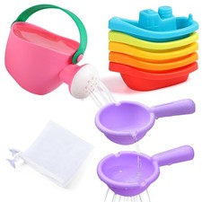 Baby Bath Toys for Kids Ages 1-3 8PCS Toddler Bath Toys Mold Free and 1PCS Toy S